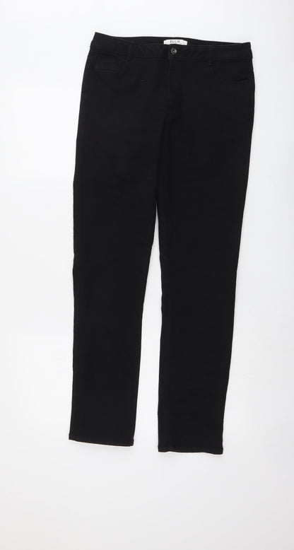 Dorothy Perkins Womens Black Cotton Skinny Jeans Size 12 L29 in Regular Button