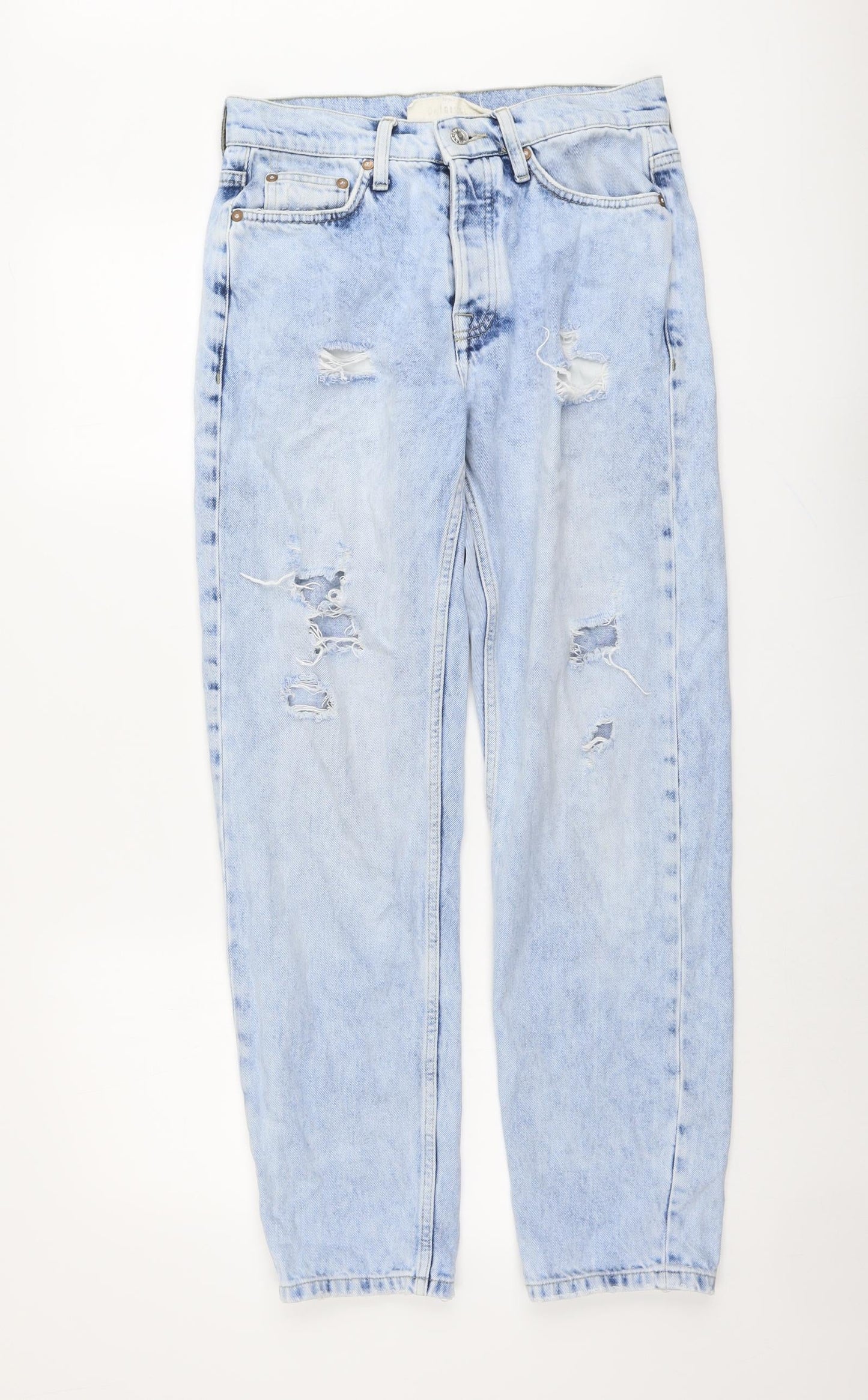 Mens UK Size 28 in Topman Regular Fit Straight Blue Jeans
