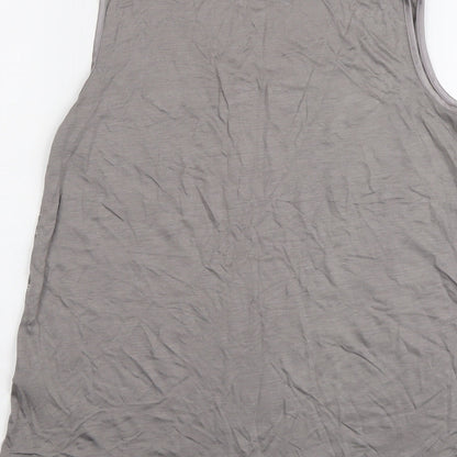 Autograph Womens Grey Geometric Viscose Basic Tank Size 10 Scoop Neck