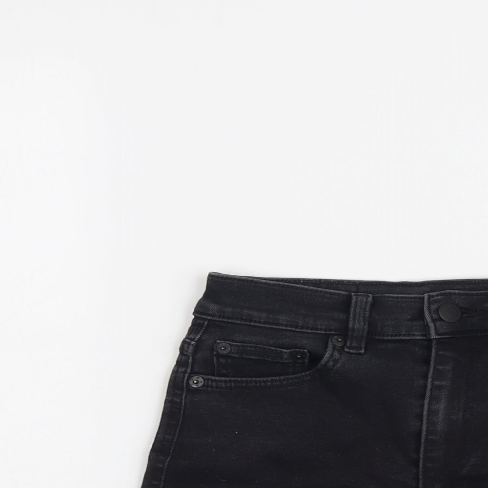 Monki Womens Black Cotton Hot Pants Shorts Size 24 in L3 in Regular Button