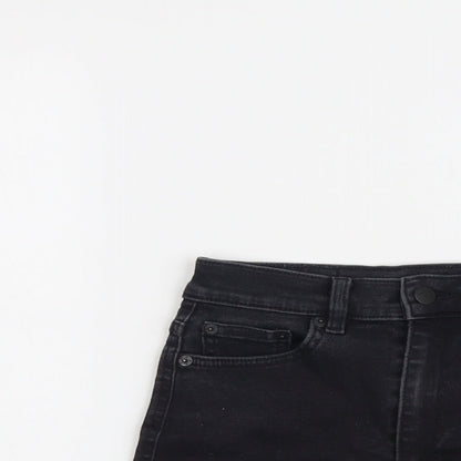 Monki Womens Black Cotton Hot Pants Shorts Size 24 in L3 in Regular Button