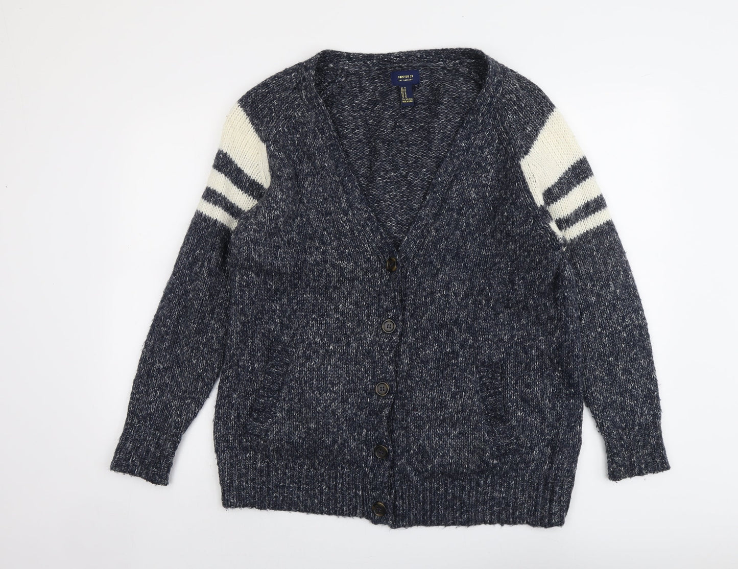 Womens UK Size M FOREVER 21 Blue Cardigan Jumper