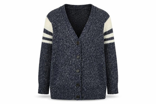 Forever 21 Womens Blue V-Neck Geometric Polyester Cardigan Jumper Size M