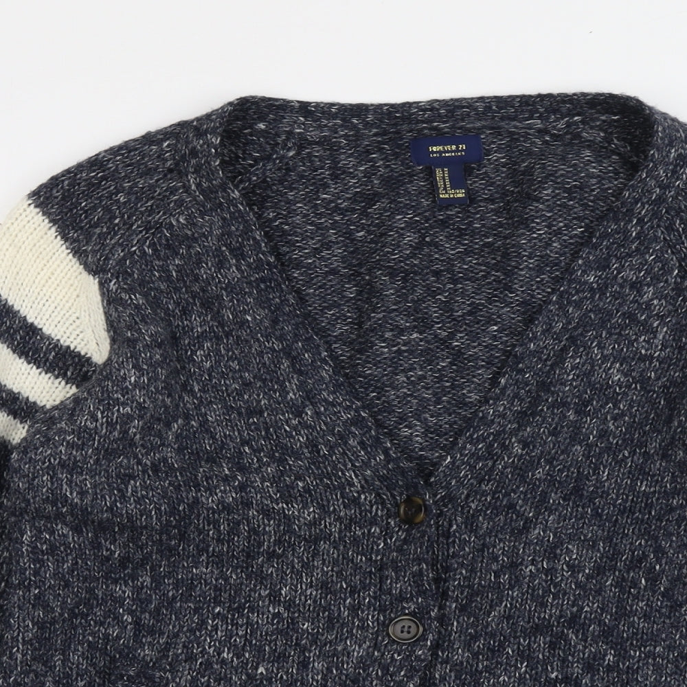 Womens UK Size M FOREVER 21 Blue Cardigan Jumper