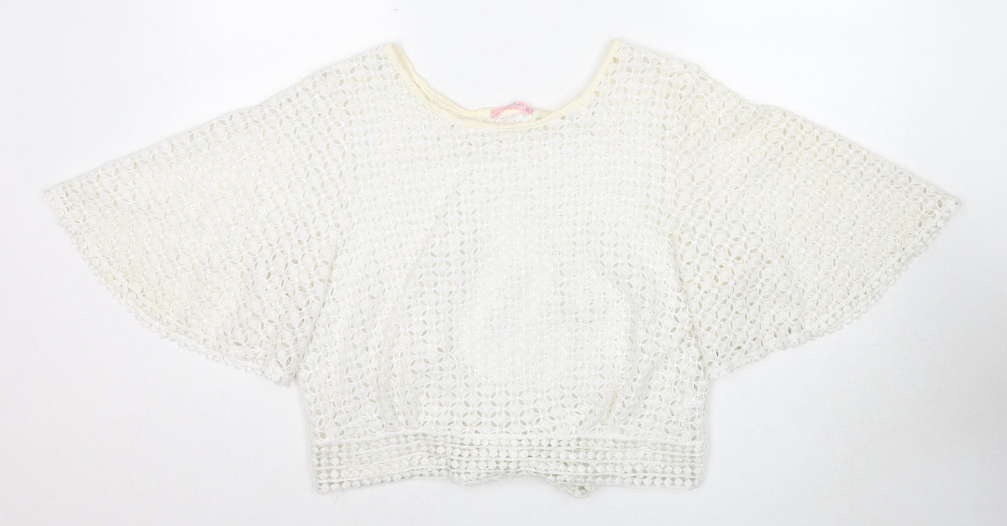 Womens UK Size XL Fashion White Basic Blouse