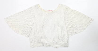 Womens UK Size XL Fashion White Basic Blouse