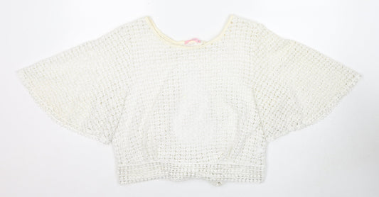 Womens UK Size XL Fashion White Basic Blouse