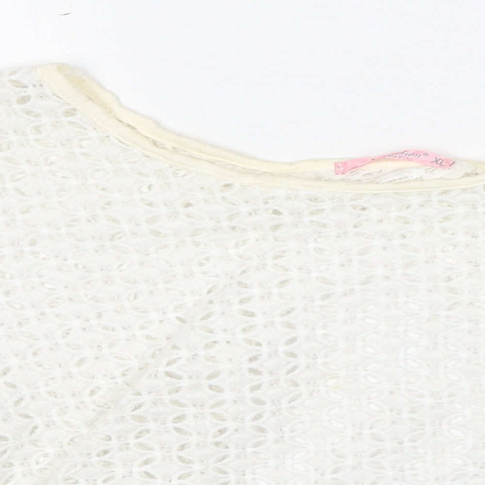 Womens UK Size XL Fashion White Basic Blouse