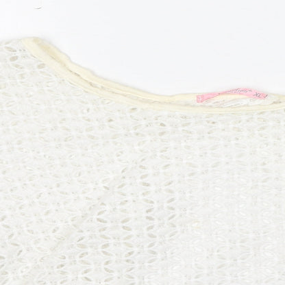Womens UK Size XL Fashion White Basic Blouse