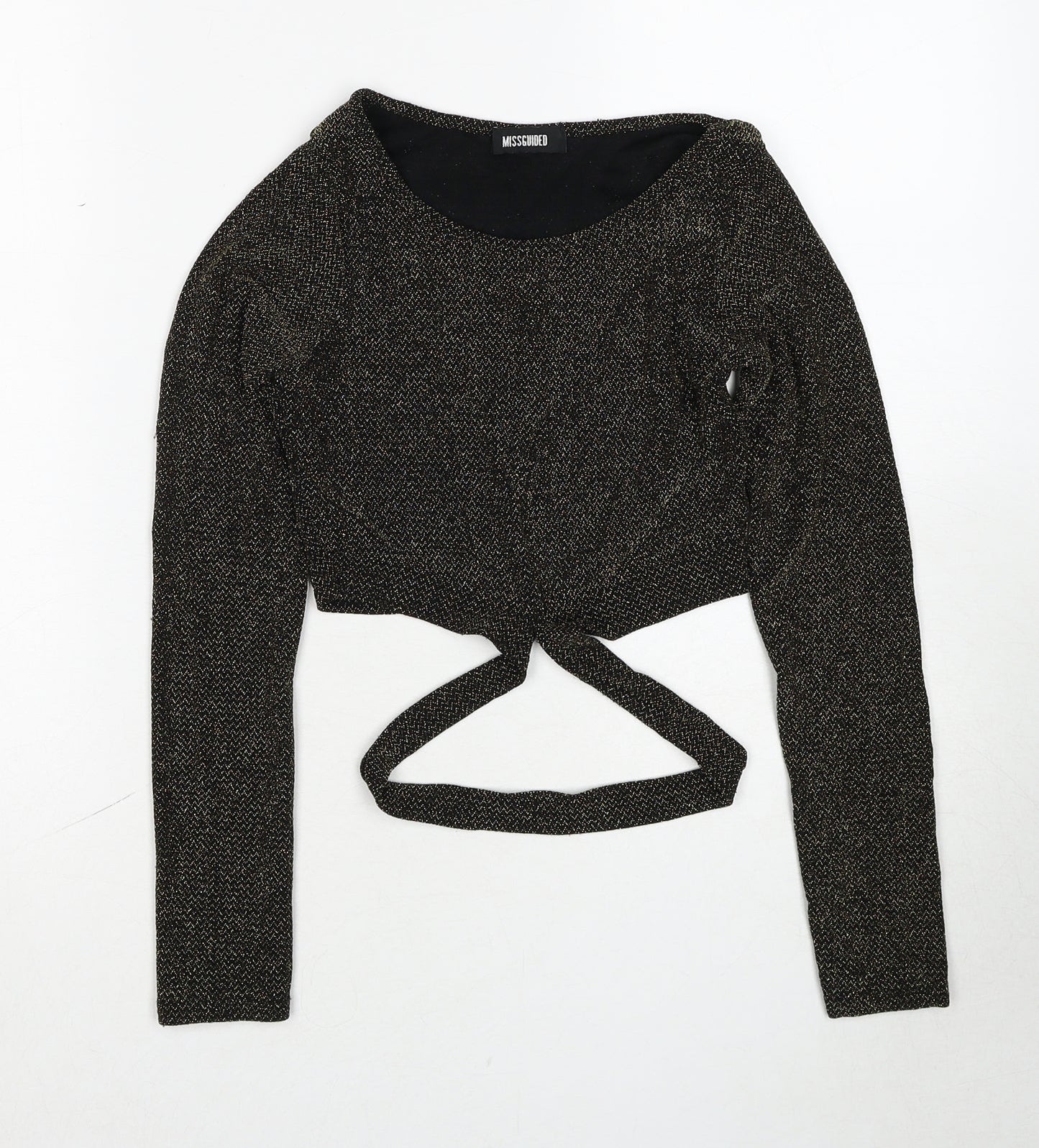 Womens UK Size 8 Missguided Gold Pullover Jumper