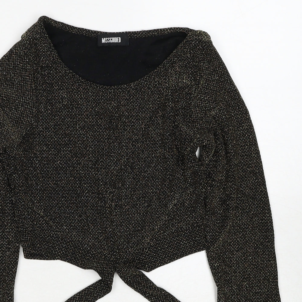 Womens UK Size 8 Missguided Gold Pullover Jumper