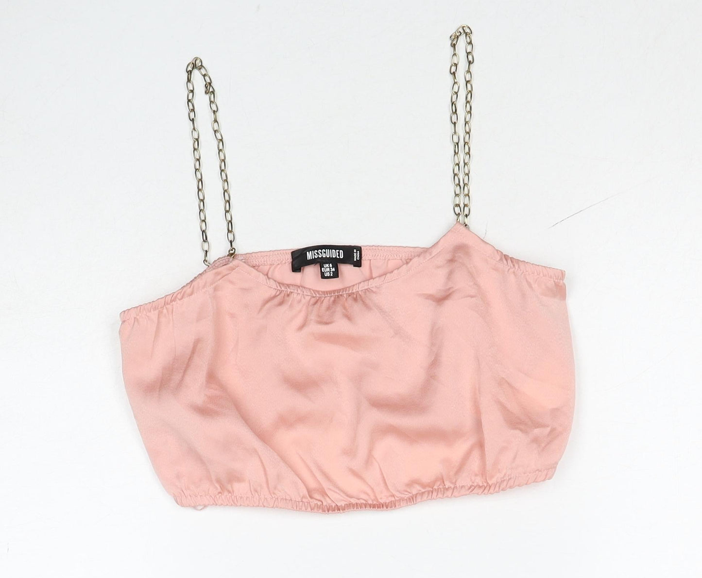 Womens UK Size 6 Missguided Pink Cropped Tank