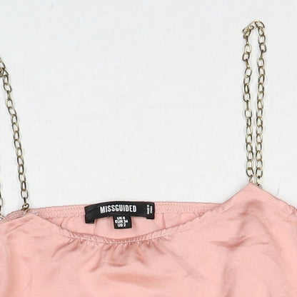 Womens UK Size 6 Missguided Pink Cropped Tank