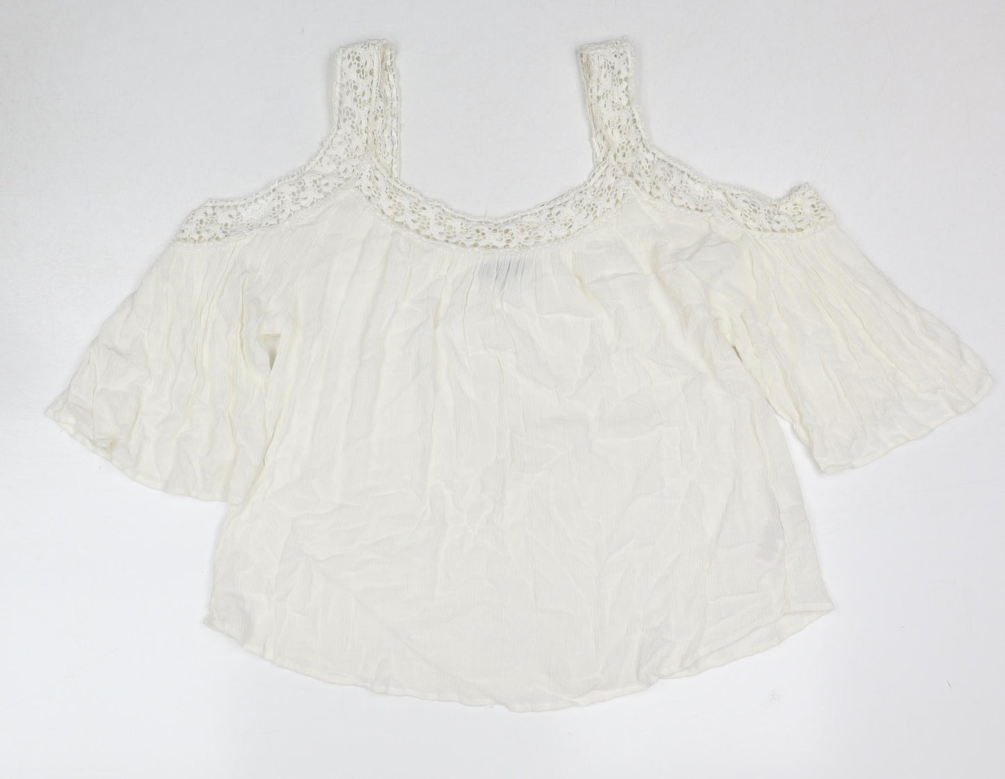 Womens UK Size 12 New Look White Basic Blouse