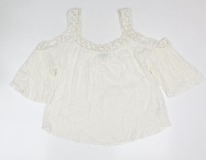 Womens UK Size 12 New Look White Basic Blouse