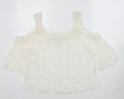 Womens UK Size 12 New Look White Basic Blouse