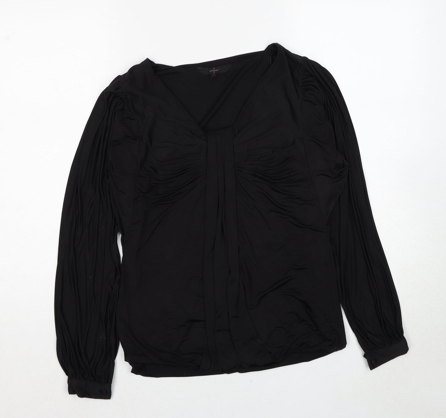 Womens UK Size 10 Debenhams Black Basic Blouse