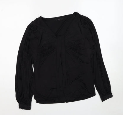 Womens UK Size 10 Debenhams Black Basic Blouse