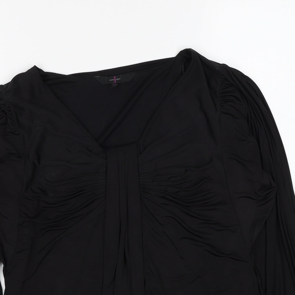 Womens UK Size 10 Debenhams Black Basic Blouse
