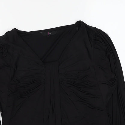 Womens UK Size 10 Debenhams Black Basic Blouse