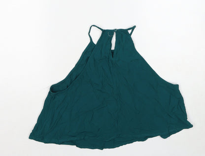 FOREVER 21 Womens Green Viscose Basic Tank Size M Round Neck