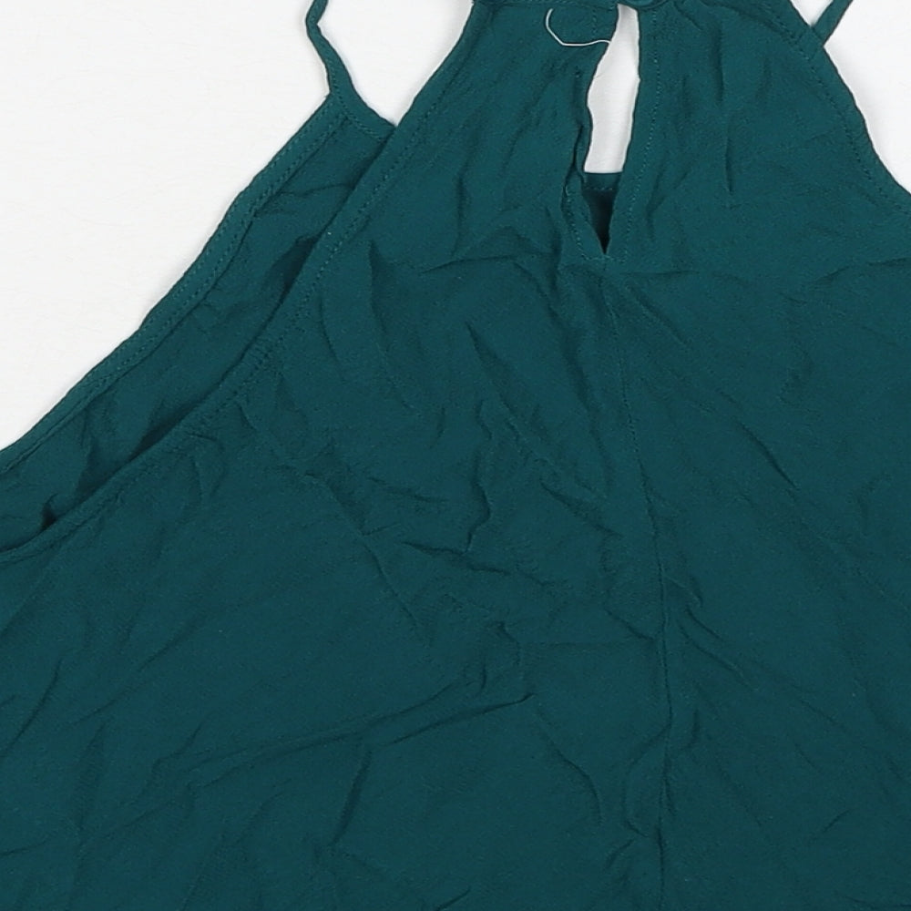 FOREVER 21 Womens Green Viscose Basic Tank Size M Round Neck