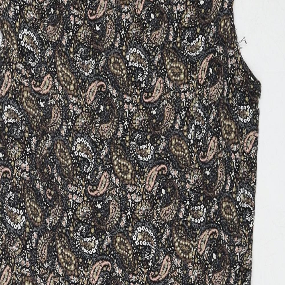 Warehouse Womens Multicoloured Paisley Viscose A-Line Size 12 Round Neck Zip