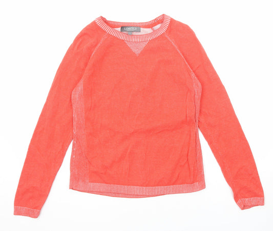 Limited Collection Womens Red Round Neck Cotton Pullover Jumper Size 10