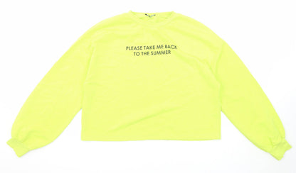 Zara Womens Green Cotton Pullover Sweatshirt Size M Pullover - Please take me back to the summer