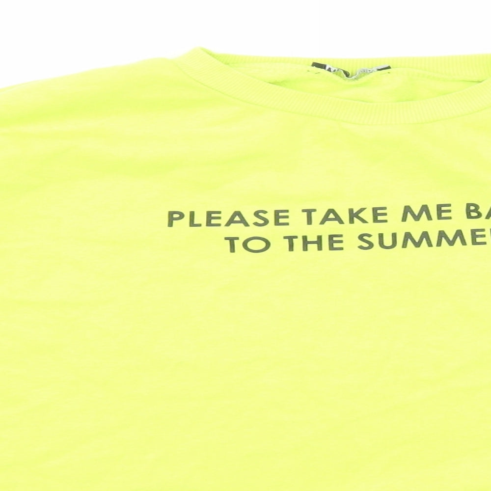 Zara Womens Green Cotton Pullover Sweatshirt Size M Pullover - Please take me back to the summer