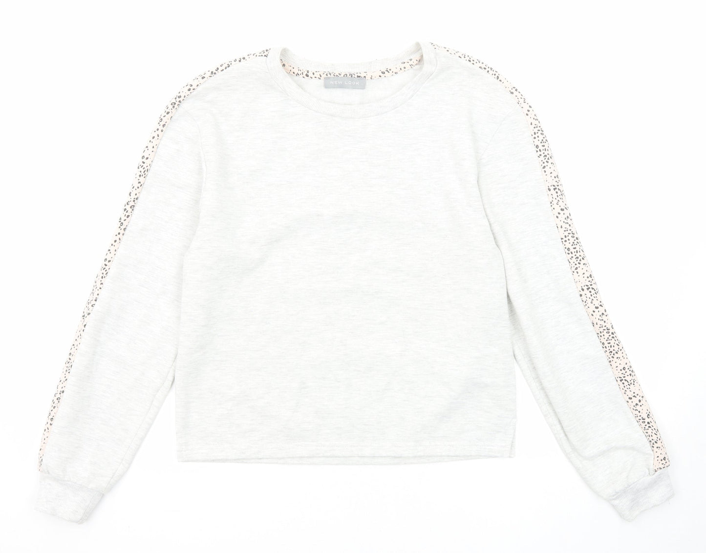 New Look Womens Ivory Geometric Polyester Pullover Sweatshirt Size 6 Pullover