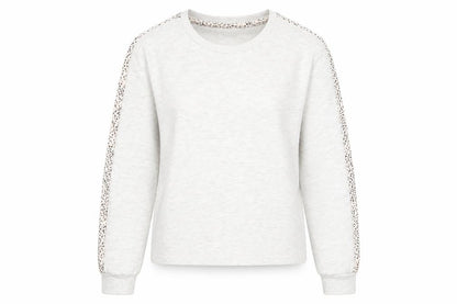 New Look Womens Ivory Geometric Polyester Pullover Sweatshirt Size 6 Pullover