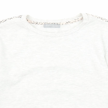 New Look Womens Ivory Geometric Polyester Pullover Sweatshirt Size 6 Pullover