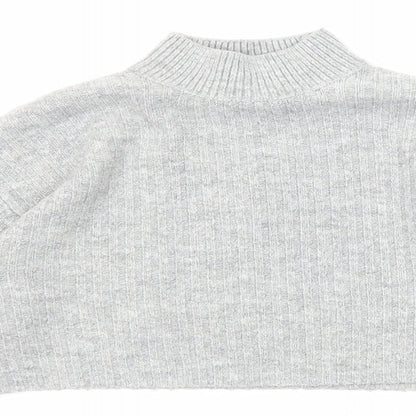 New Look Girls Grey Mock Neck Acrylic Pullover Jumper Size 10-11 Years Pullover - Cropped