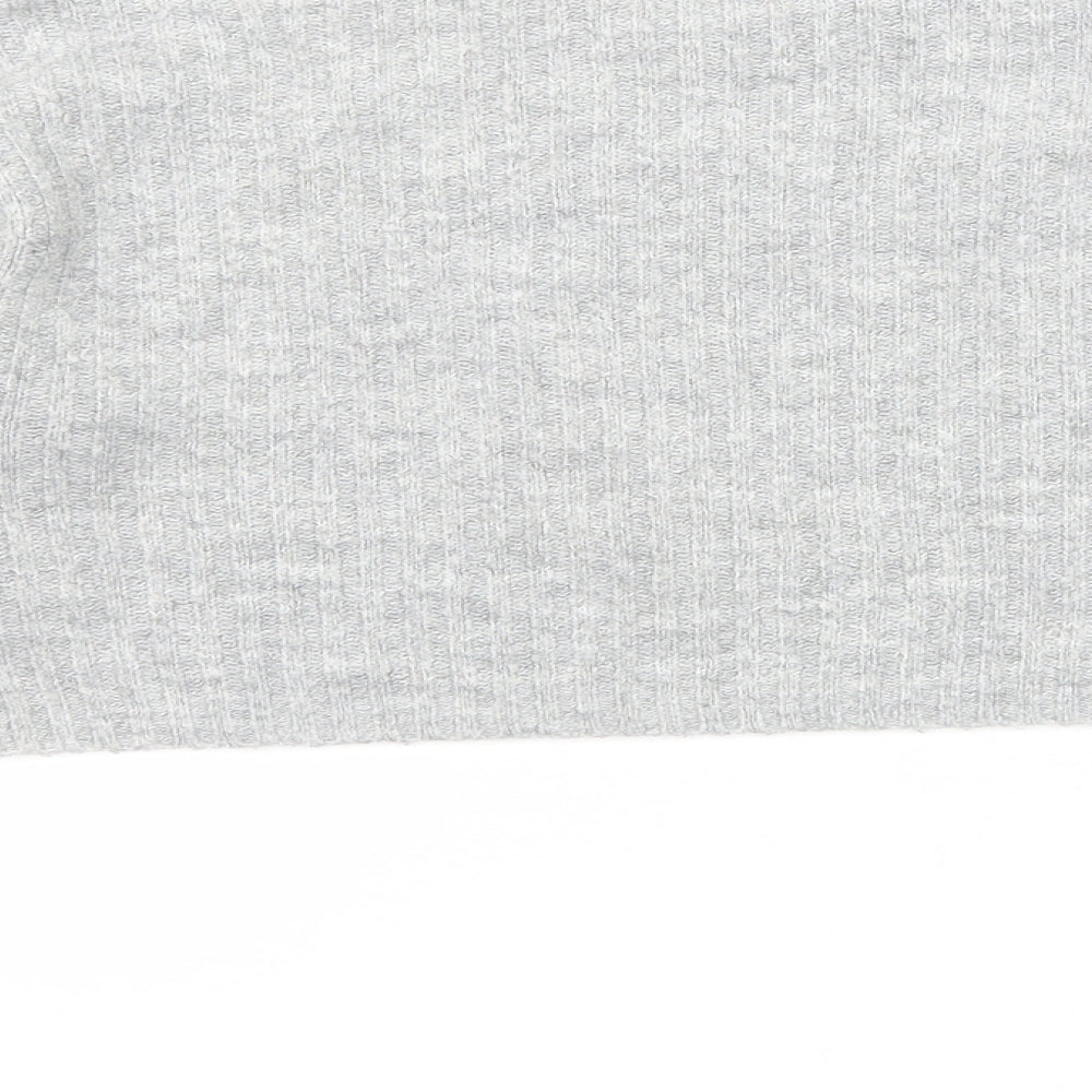 New Look Girls Grey Mock Neck Acrylic Pullover Jumper Size 10-11 Years Pullover - Cropped