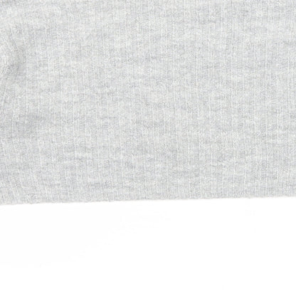 New Look Girls Grey Mock Neck Acrylic Pullover Jumper Size 10-11 Years Pullover - Cropped