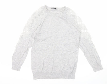Womens UK Size 8 Warehouse Grey Pullover Jumper