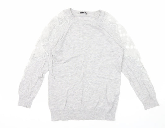 Womens UK Size 8 Warehouse Grey Pullover Jumper