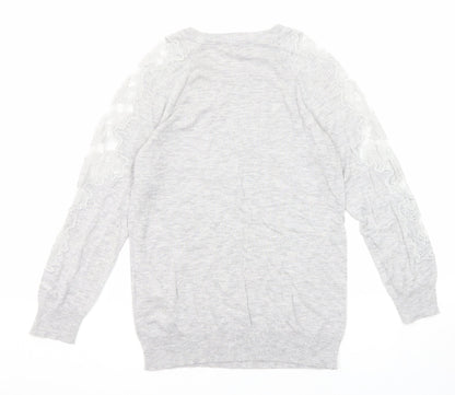 Womens UK Size 8 Warehouse Grey Pullover Jumper