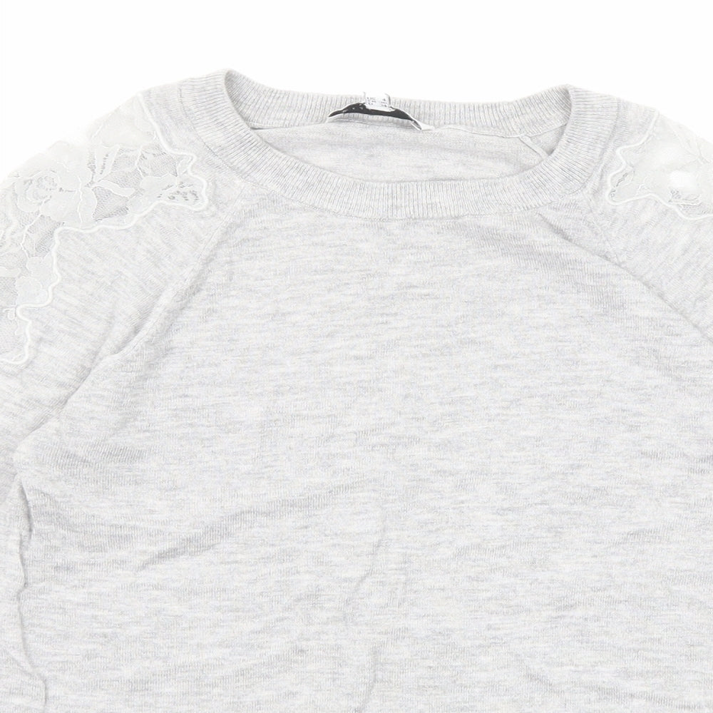 Womens UK Size 8 Warehouse Grey Pullover Jumper