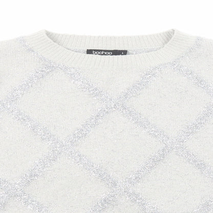 Womens UK Size L Boohoo Grey Pullover Jumper