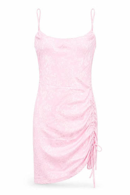 Shekou Womens Pink Geometric Polyester Slip Dress Size M Cowl Neck Pullover