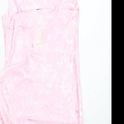 Shekou Womens Pink Geometric Polyester Slip Dress Size M Cowl Neck Pullover