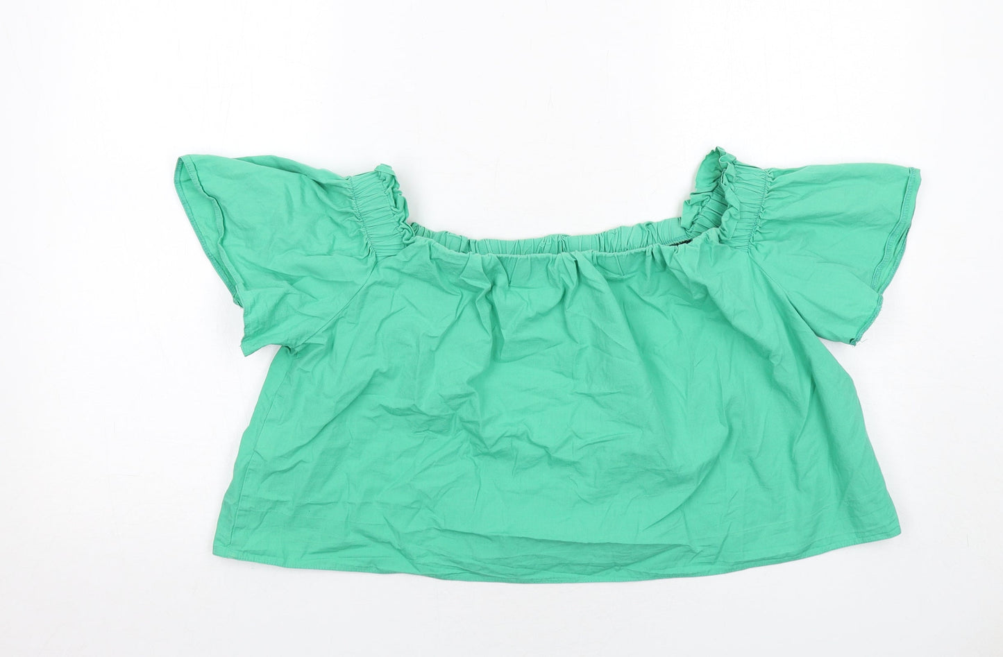 Womens UK Size 14 New Look Green Basic Blouse