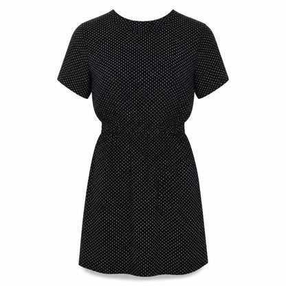 Warehouse Womens Black Polka Dot Polyester A-Line Size 10 Round Neck Pullover