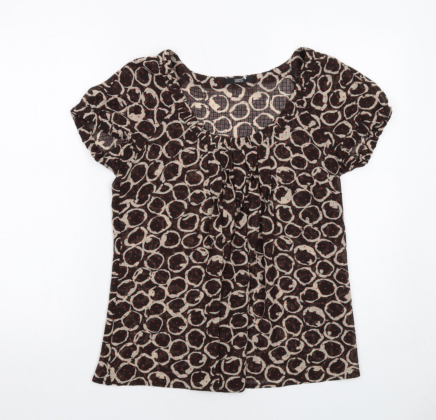 Womens UK Size 8 Marks and Spencer Brown Basic Blouse