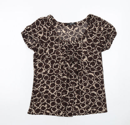 Womens UK Size 8 Marks and Spencer Brown Basic Blouse