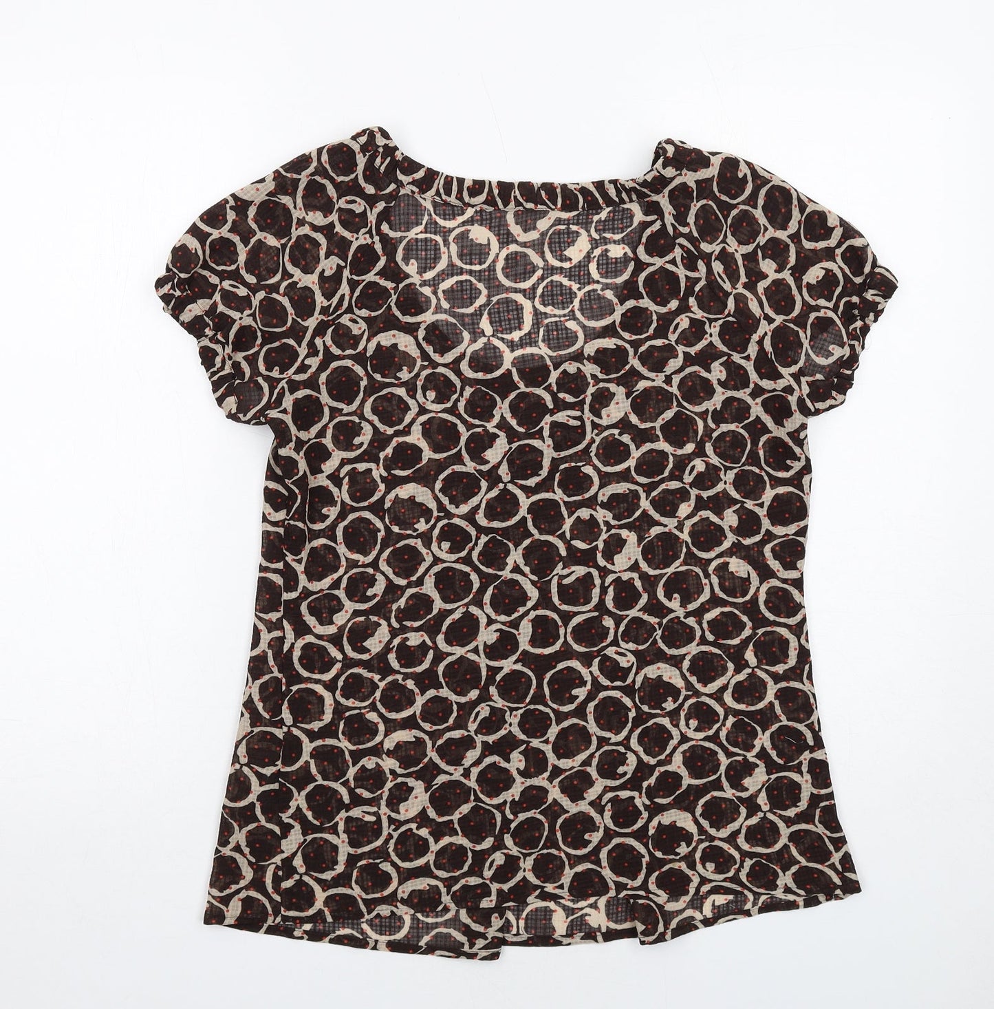Womens UK Size 8 Marks and Spencer Brown Basic Blouse