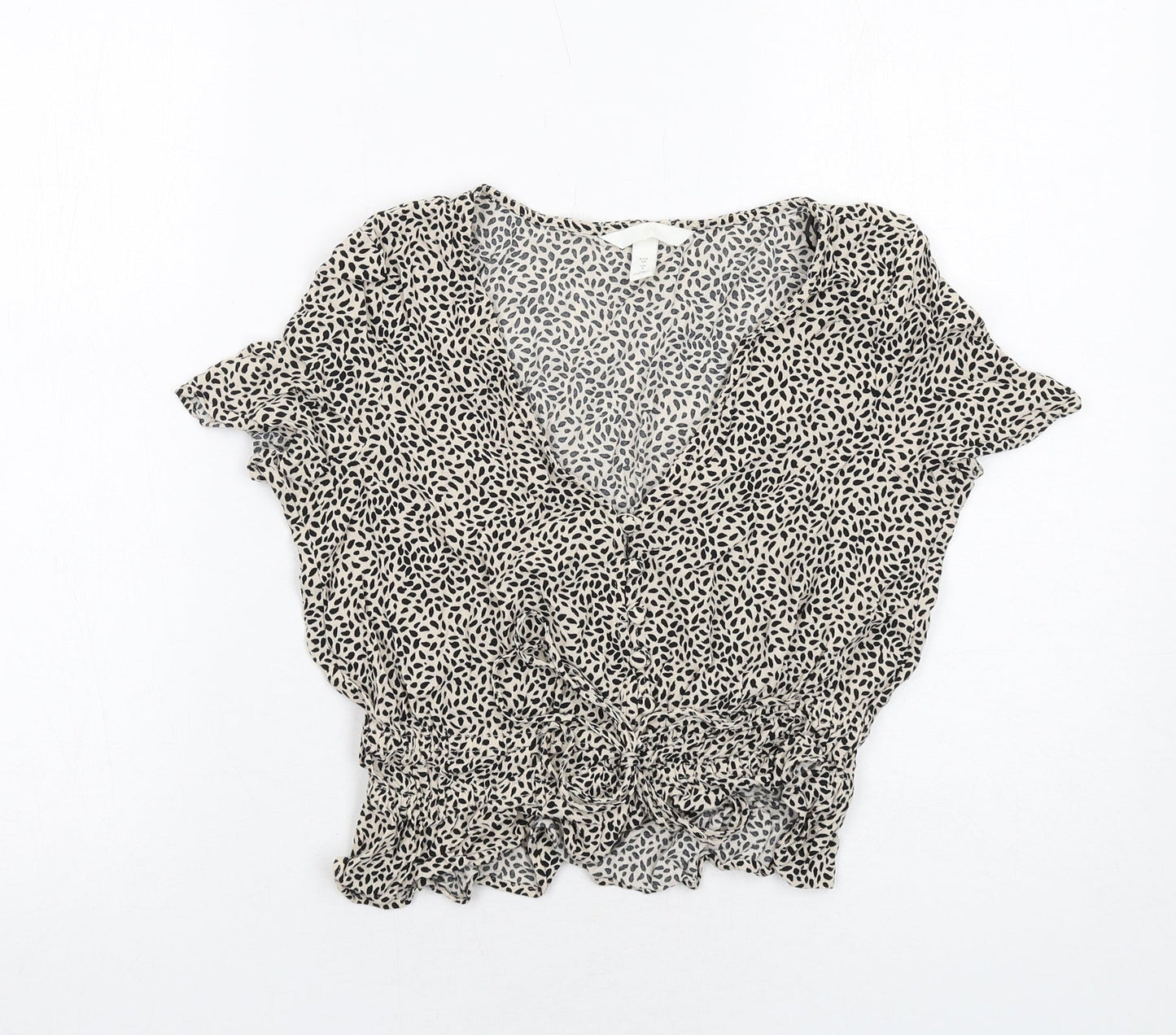 Womens UK Size 6 H&M Ivory Basic Blouse