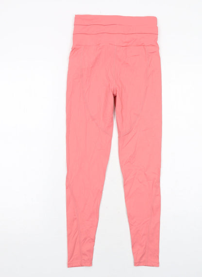 Stradivarius Womens Pink Polyamide Compression Leggings Size S Regular Pullover